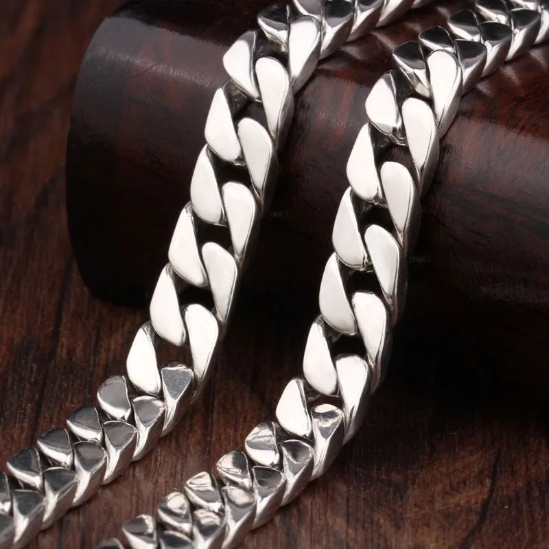 Factory Price 100% S925 Sterling Silver Bracelet 8MM Punk S925 Silver Jewelry Never Fade Men Jewelry Gifts