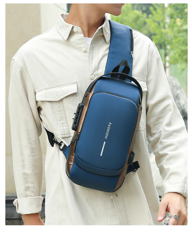 Fashion Men's Chest Bag Waist Packs High Quality Oxford Crossbody Bag Chest Pack Anti-theft Design Men's Handbag Shoulder Bag