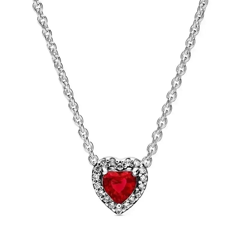 925 sterling silver women's high-quality fashionable heart-shaped necklace suitable for original Pandora pendant DIY gift