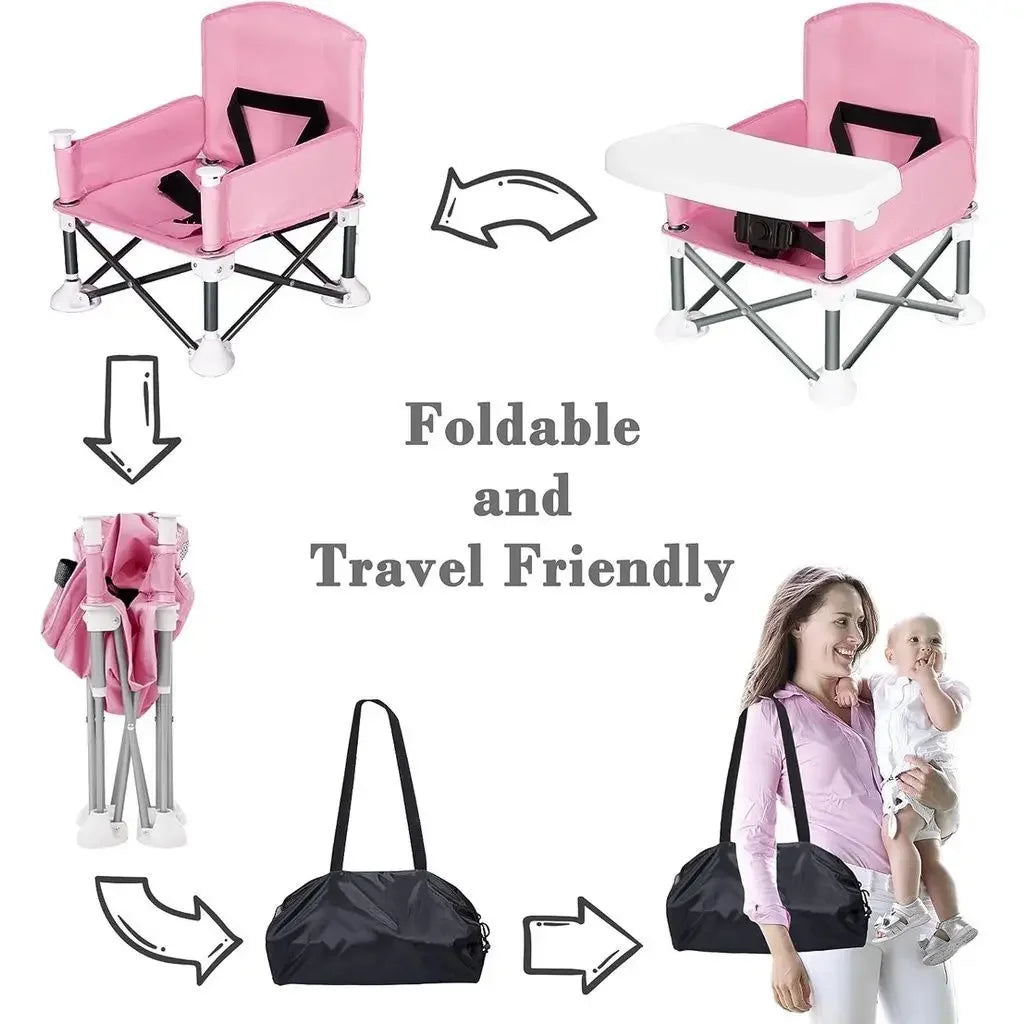 Baby Furniture Supplies Booster Seat Dining Chair Portable Travel Folding Kids With Feeding Outdoor Beach Seat Meal and Playtime