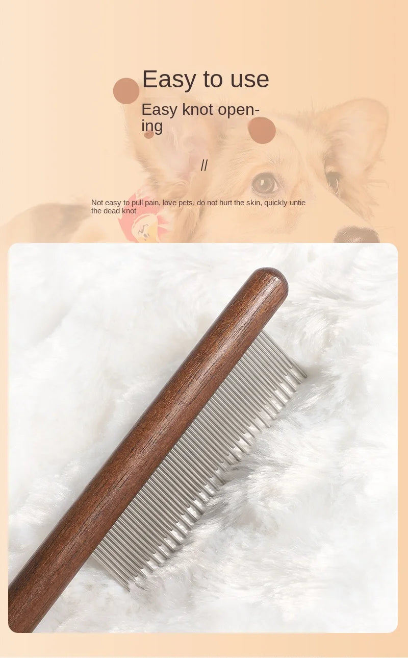 Pet Comb, Comb, Cat and Dog Floating Hair Removal Solid Wood Comb, Pet Cleaning and Grooming Flea Removal Comb