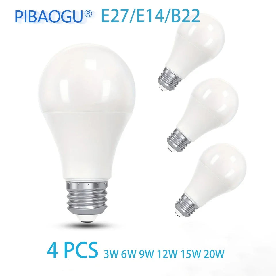 Bulbusbow 4-Pack LED Light Bulbs E27 E14 B22