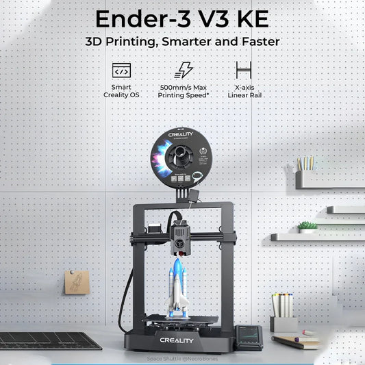 Creality 全新 Ender-3 V3 KE 3D 打印机 500mm/s 快速打印速度 智能 Creality OS X 轴线性导轨双风扇 智能 Ul 60W