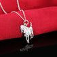 Bulbusbow Fashion brand 925 Sterling Silver Necklace For Women luxury Wedding Jewelry elegant horse pendants chain neckalce