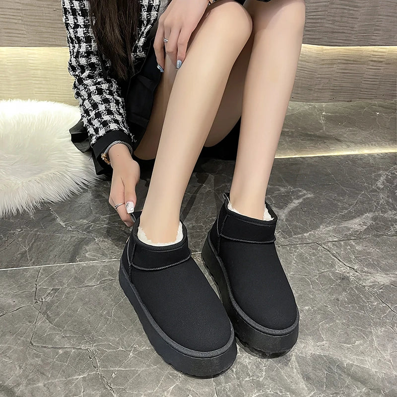 2024 New Classic Thickened Fluff Women's Snow Boots Comfortable Warm Ankle Boots Women Winter Ladies Shoes Chunky Botas Mujer