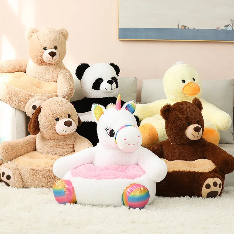 Sofa Cover Cartoon Children Plush Seat Sofa Comfortable Animal Panda Baby Portable Chair Sofa Gift Children Without Interior