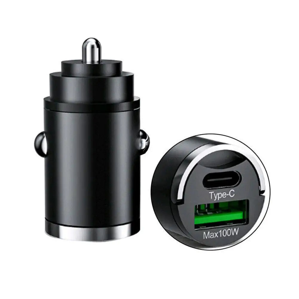 200W USB Car Charger Lighter Fast Charging For IPhone QC3.0 Mini PD USB Type C Car Phone Charger For Xiaomi