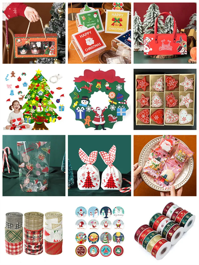 LBSISI Life,50pcs,Christmas Gift Bag,Zipper Bags For Candy Chocolate Cookie Nougat Biscuit,Gift Car Style Packaging,Self Stand