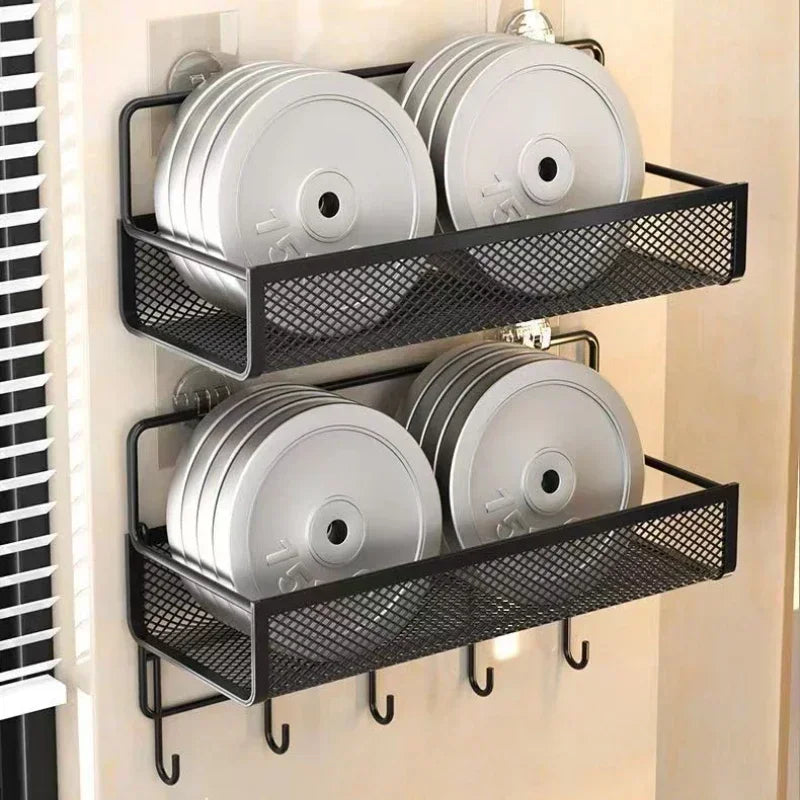 Portable Hanging Wall-mounted Storage Rack No-drilling Bathroom Onion Garlic Seasoning Organizer Kitchen Storage Basket Moisture