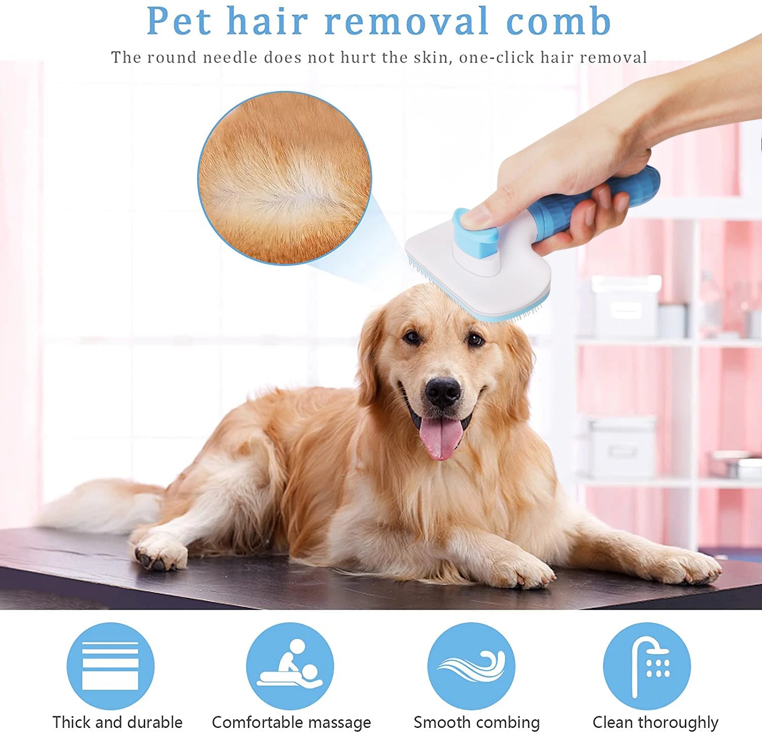 Dog Hair Remover Brush Cat Dog Hair Grooming And Care Comb For Long Hair Dog Pet Removes Hairs Cleaning Bath Brush Dog Supplies