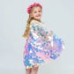 Children Cloak Girls Glitter Sequins Mermaid Rapunzel Princess Costumes Shawl Kids Accessory Mantle Cape Jacket