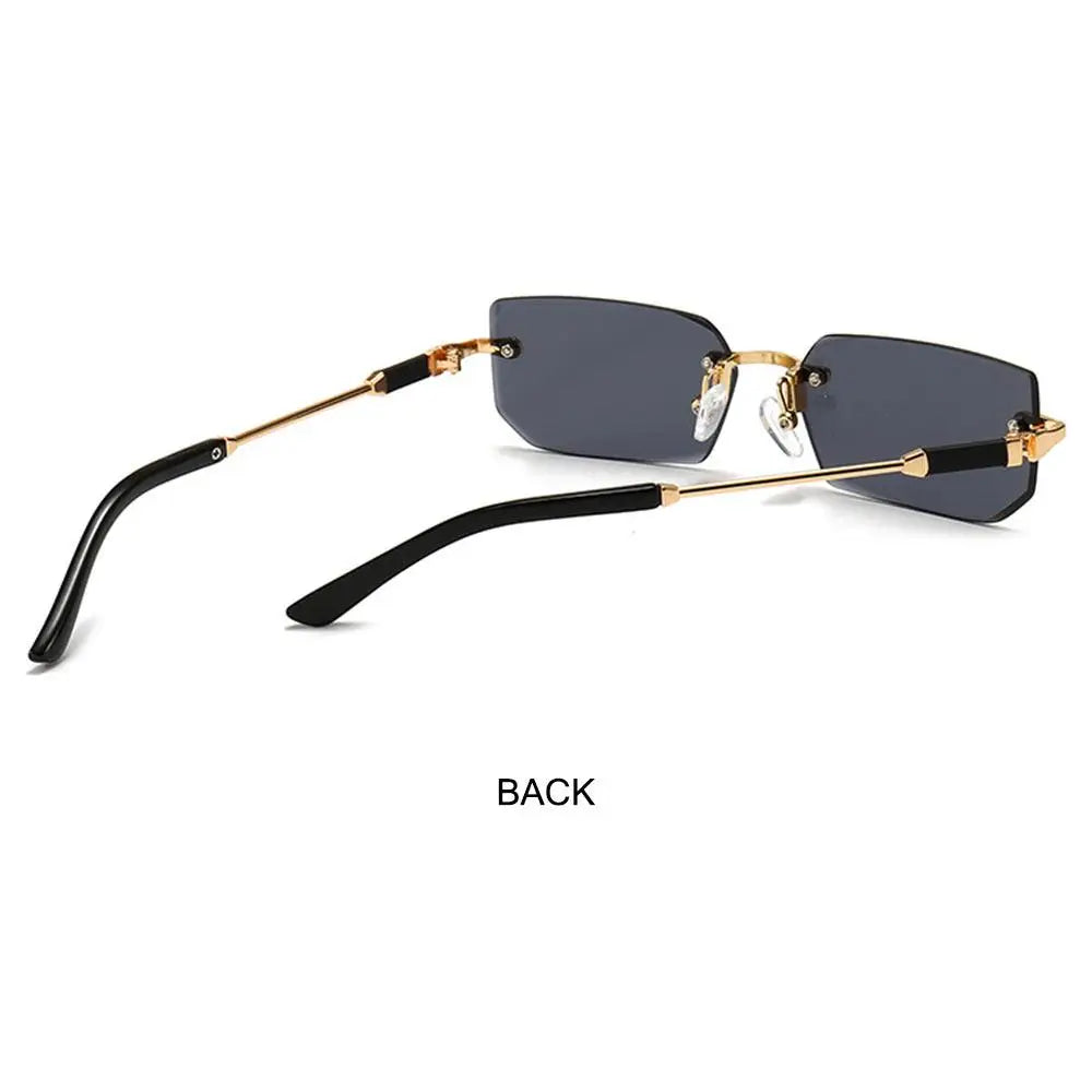 UV400 Rimless Rectangle Sunglasses Fashion Y2K Frameless Sun Glasses Shades for Women & Men