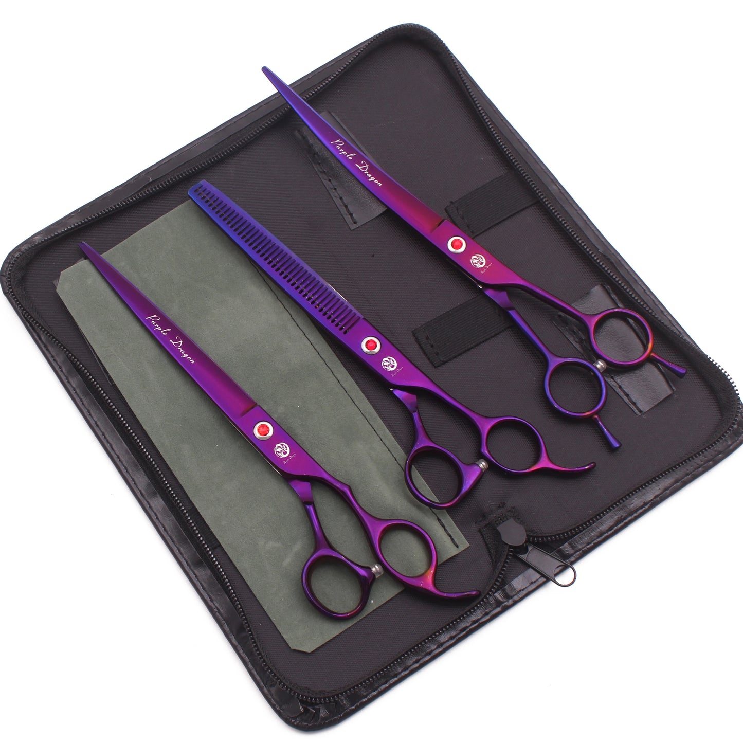 Purple Dragon 8 Inch Dog Grooming Scissors Thinning Shears Professional Cat Pet Scissors Hair Comb Cutting High Quality Z3015-b