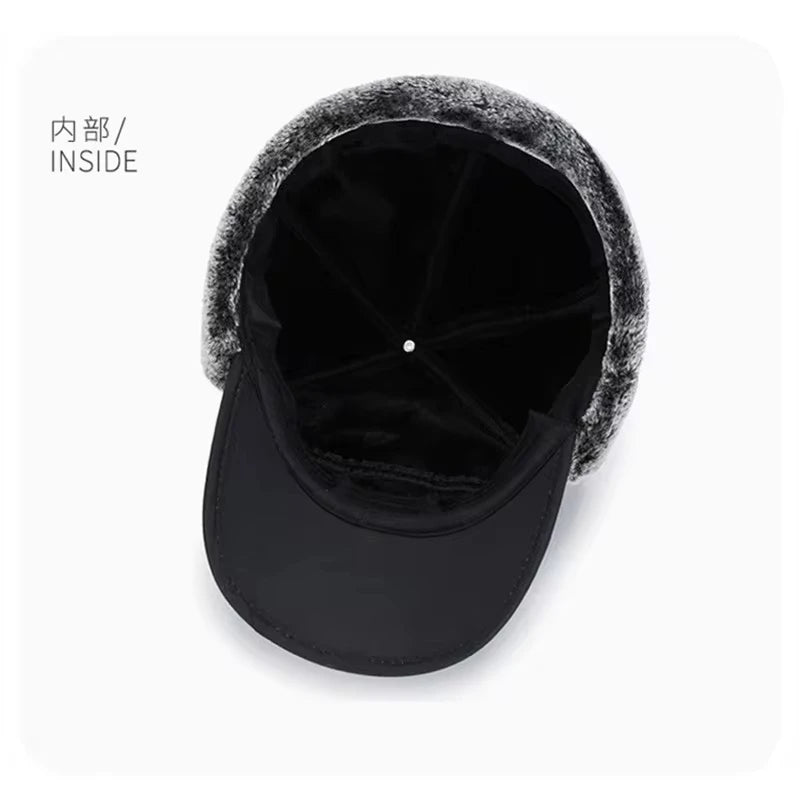 2024 Winter Warm Thickened Artificial Fur Baseball Hat Men's and Women's Skiing Soft Extreme Cold Hat Fishing Hat Outdoor