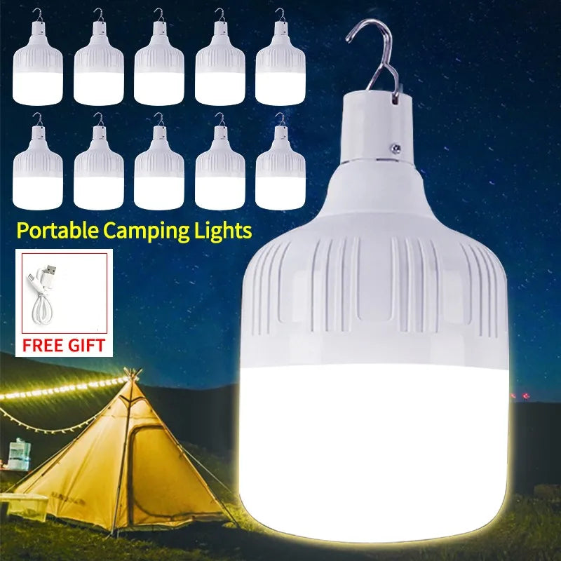 Portable Tent Lamp USB Rechargeable Led Emergency Lights Battery Lantern BBQ Camping Light Outdoor Bulb Emergency Lamps 80w/200w