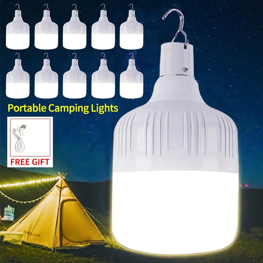 Portable Tent Lamp USB Rechargeable Led Emergency Lights Battery Lantern BBQ Camping Light Outdoor Bulb Emergency Lamps 80w/200w