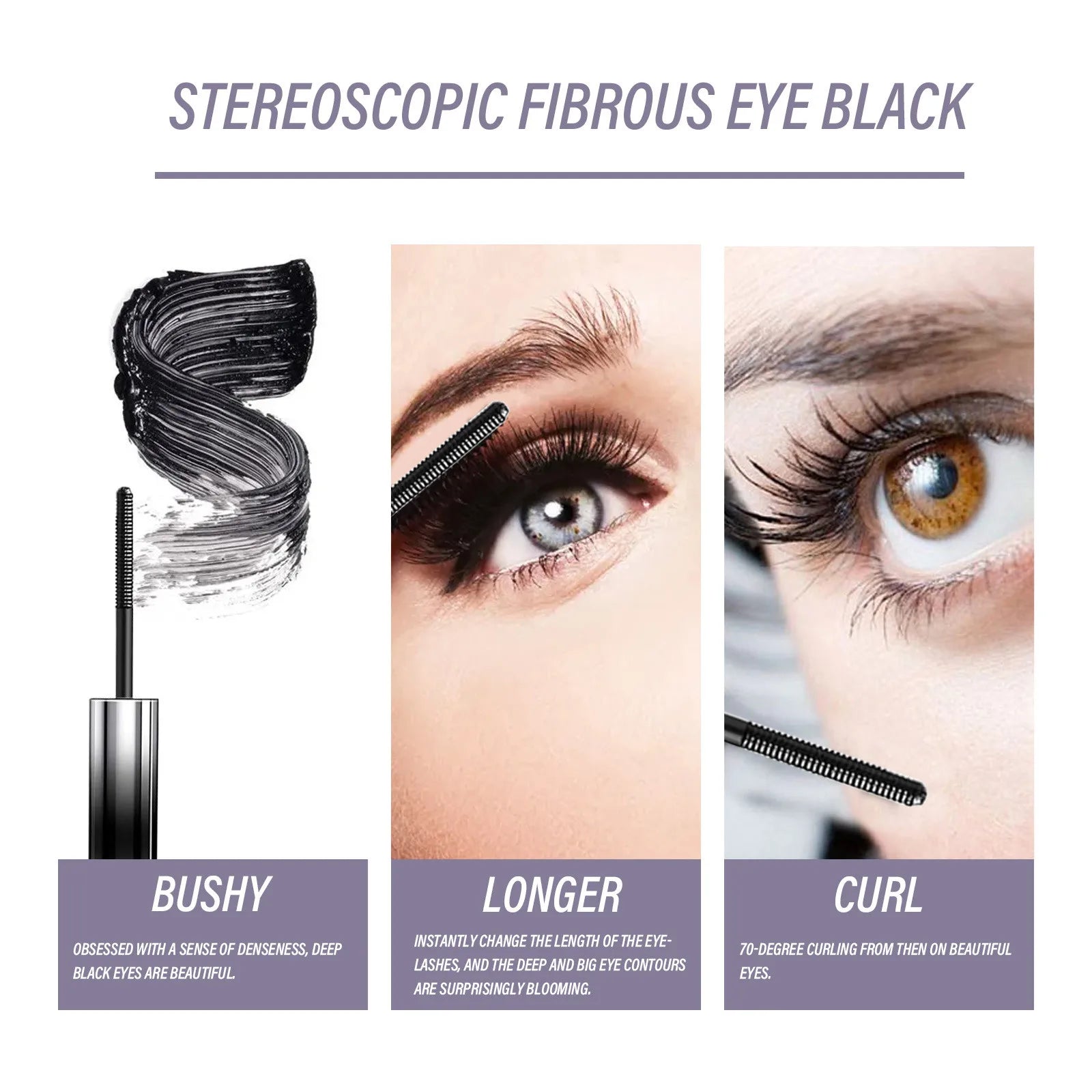 3d Curling Eyelash Iron Mascara, Bristleless Mascara, Washable Extra Slim Metal Mascara 2024 Suministros Para Fiestas