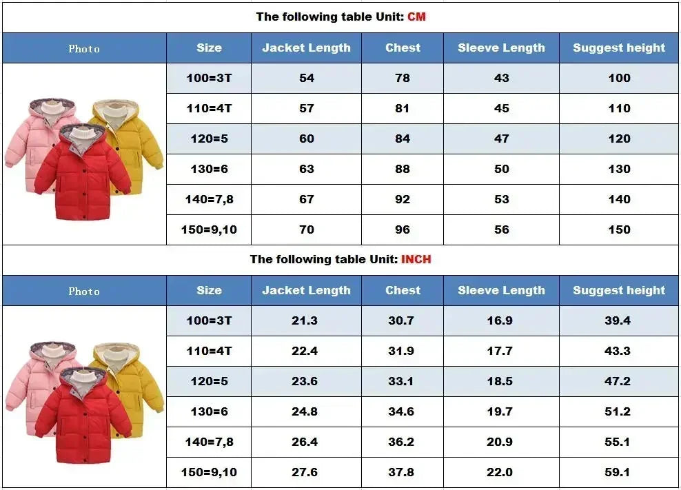 Children's hooded cotton jacket, medium length windproof jacket, warm, cold proof, solid color, winter, new fashionable down jac