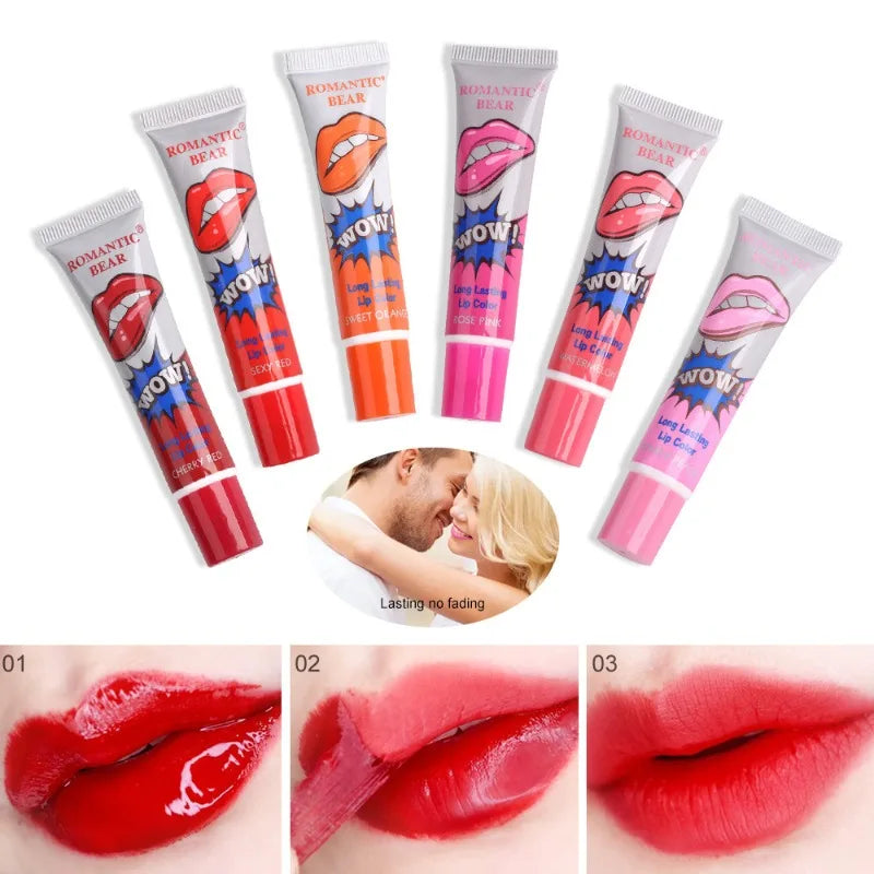 6 Color Peel Off Liquid Lipstick Long Lasting Tear Lipstick Lip Gloss Women Sexy Makeup Tear Pull Lips Mask Cosmetics Waterproof