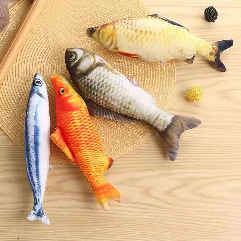 20/30/40 Creative Cat Toy 3d Fish Simulation Soft Plush Anti-Bite Catnip Interaction Chewing Fake Cat Fish Toy Pet Accessories