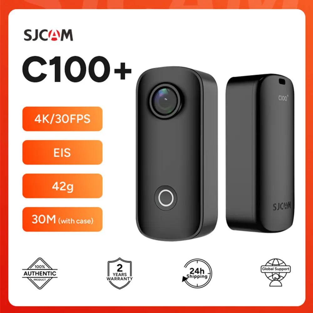 SJCAM C100 Plus 运动相机 4K 30M 防水 2.4G WiFi 运动相机 EIS 自行车头盔摩托车