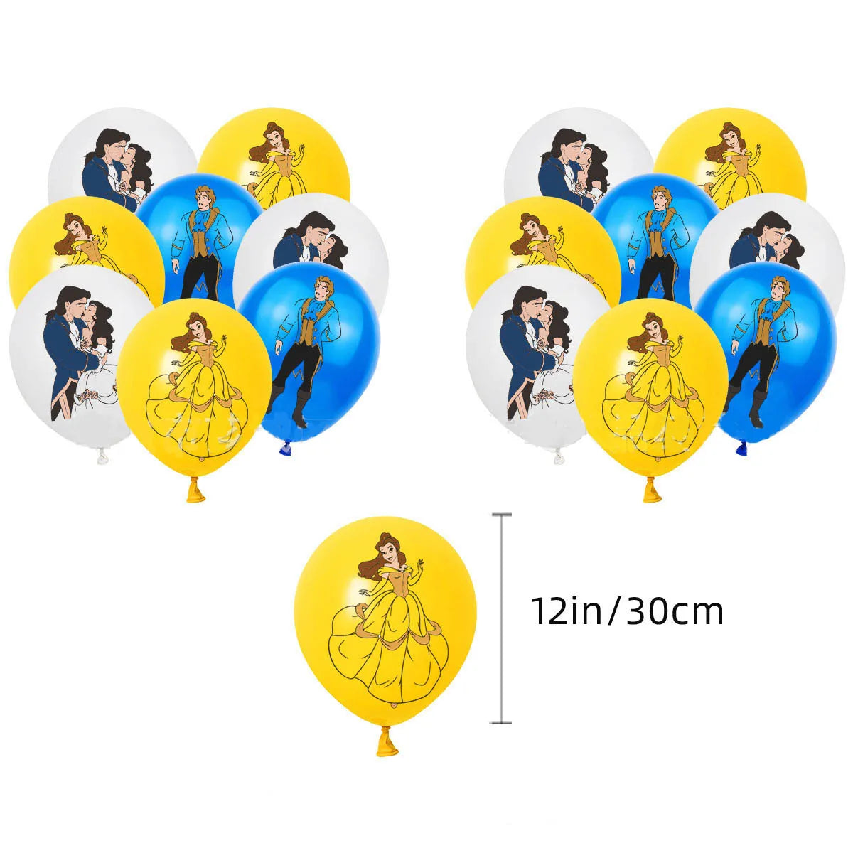 Beauty and the Beast Birthday Party Supplies Disposable Tableware Blowout Balloon Backdrop Decoration Cake Topper Banner Plate