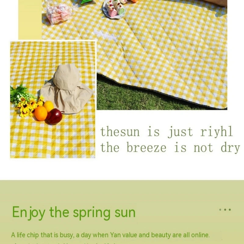 Ultrasonic Picnic Mat Thickened Waterproof Beach Blanket Camping Tent Grassland Mat Outdoor Sleeping Pad Camping Accsesorios