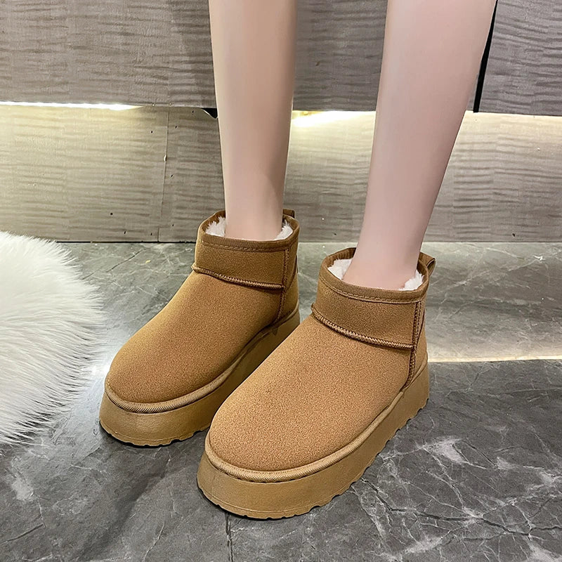 2024 New Classic Thickened Fluff Women's Snow Boots Comfortable Warm Ankle Boots Women Winter Ladies Shoes Chunky Botas Mujer