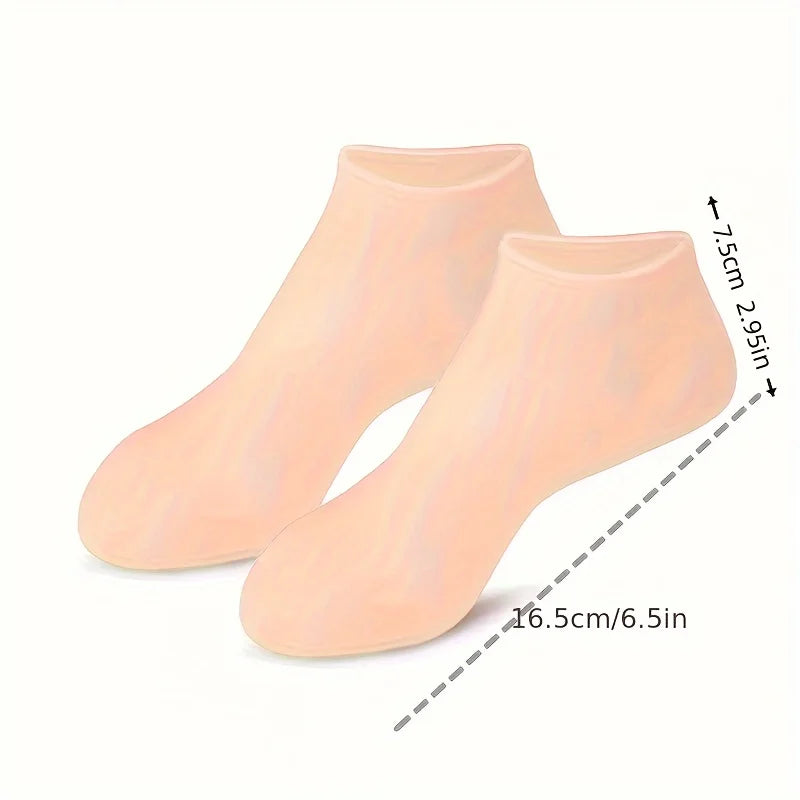 Silicone Moisturizing Gloves And Spa Socks Set, Dry Skin With Skin Care Products Hands And Feet Soft And Tender