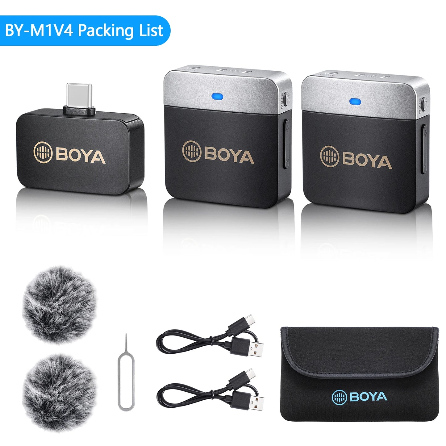 BOYA BY-M1V Wireless Lavalier Lapel Condenser Microphone for iPhone Android Smartphone Camera PC  Gaming YouTube Broadcast Vlog