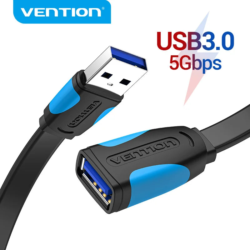 Vention USB 转 USB 数据线 USB 3.0 2.0 公对母延长线 USB 3.0 数据线 适用于智能电视 PC SSD USB 2.0 数据线延长器