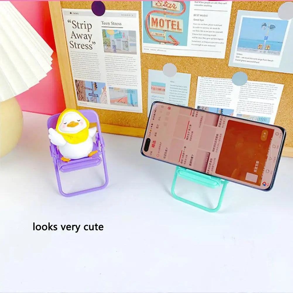 Mini Chair Shape Mobile Phone Stand Portable Cute Colorful Adjustable Folding Stool Lazy Phone Desktop Holder For Cell Phone