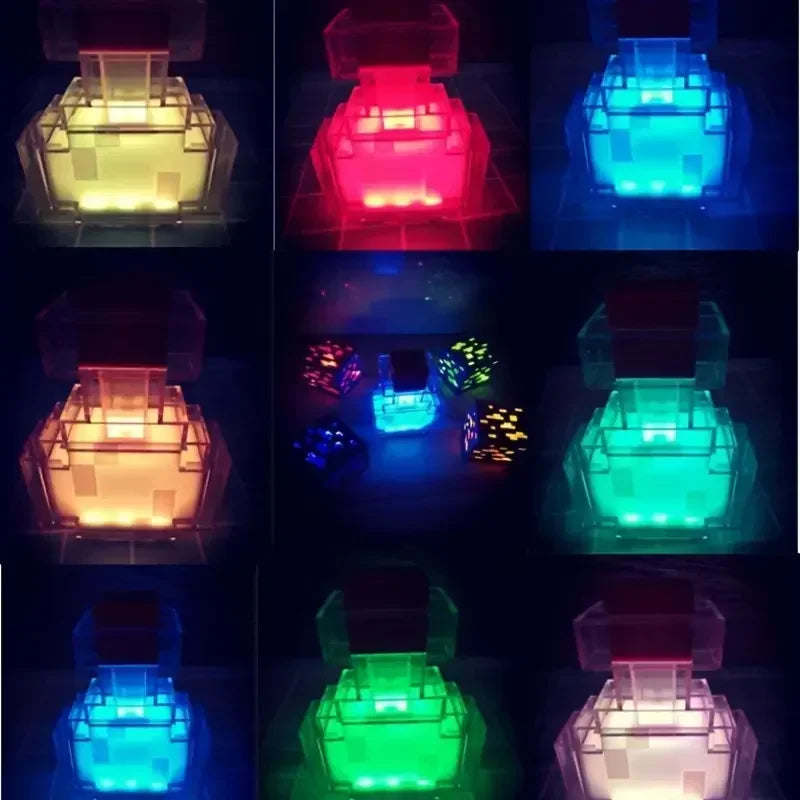 MC Game Night Light LED Rechargeable Color-changing Bottle Toy Atmosphere Decoration Night Light Children's Game Gift