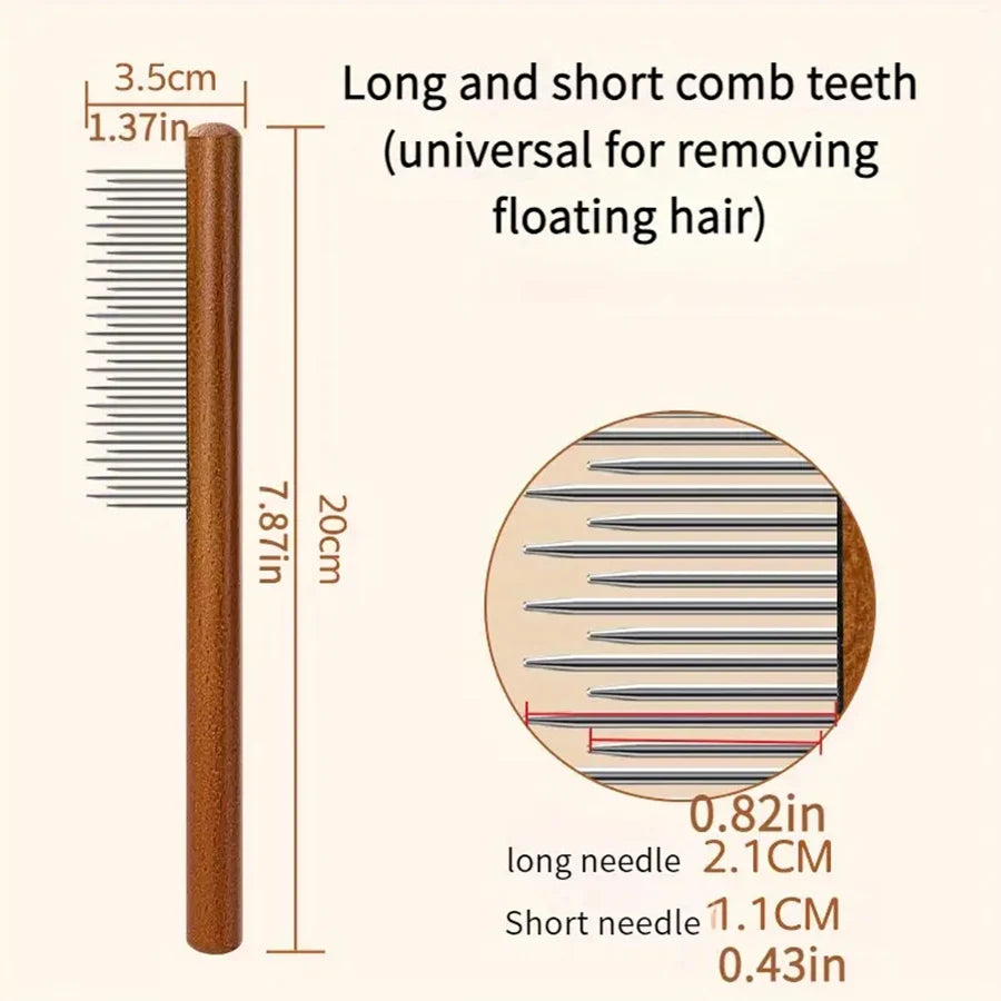 Pet Comb, Comb, Cat and Dog Floating Hair Removal Solid Wood Comb, Pet Cleaning and Grooming Flea Removal Comb