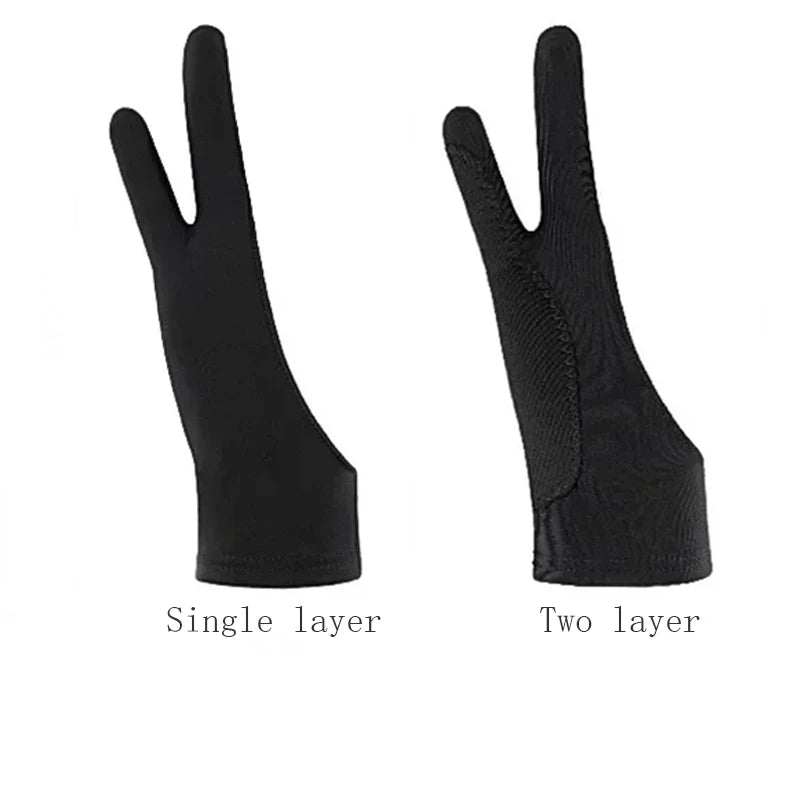 S/M/L Two-Finger Drawing Gloves Anti-touch Anti-fouling for Tablet Digital Board Touch Screen Oil Painting Office Art Supplies