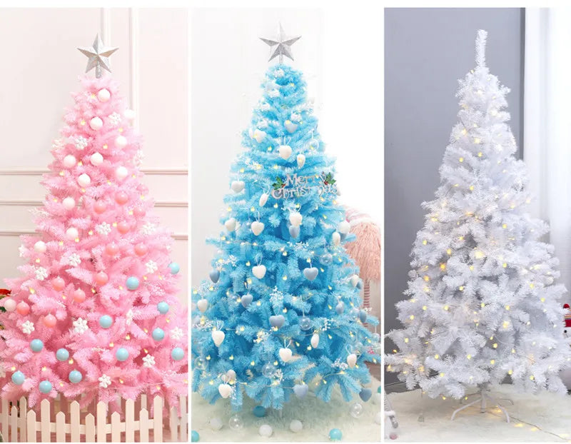 180cm/150cm Christmas Tree with 700/450 Tips 6ft/5ft Artificial Tree with Metal Stand Pink White Blue Christmas Tree