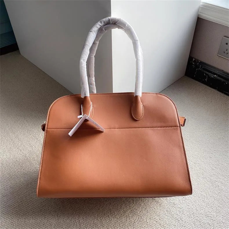 Tote Women's Bags Fashion Women's Bags Head Layer Cowhide Line Bags Dong Jie same Large Capacity Commuter Handbag