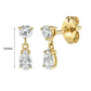 Bulbusbow Women's 925 Sterling Silver Crystal Zircon Water Drop Hoop Earrings in Gold