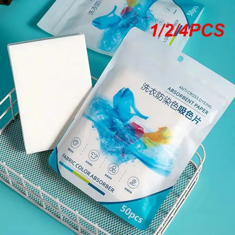 50 PCS/Bag Laundry Tablets Laundry Paper Anti-Staining Clothes Sheets Anti-String Mixing Color Absorption Washing Accessories 