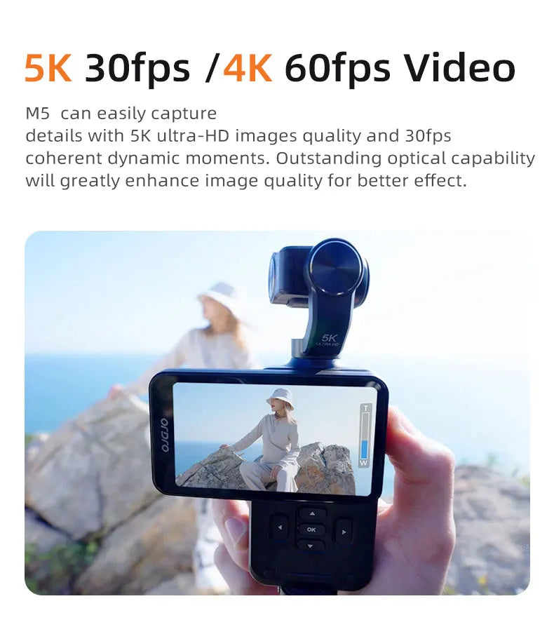 ORDRO M5 Action Camera 4k Handheld Pocket Digital Camcorder 3-axis Gimbal Stabilization IR Night Vision Vlog Videos Camara