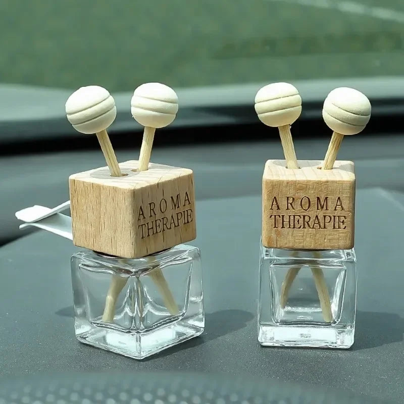 Car Fragrance Empty Glass Bottle Clip Cute Car Air Freshener Bottle Perfume Clip Air Vent Outlet Aromatherapy Auto Accessories