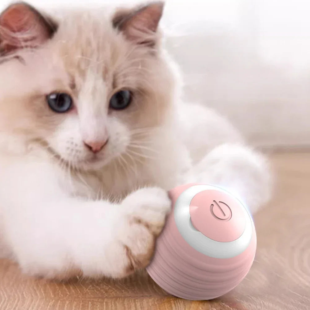 Automatic Moving Bouncing Rolling Ball with LED Lights Smart Cat Toy Ball Self-Moving Kitten Toy for Indoor Cat Kitten