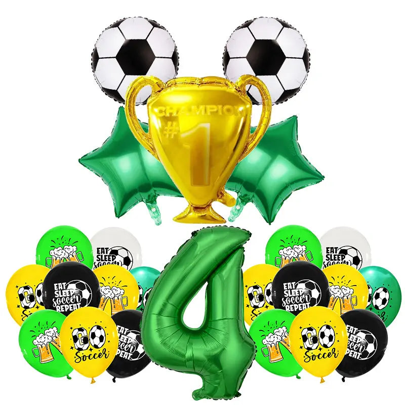 Soccer Football Birthday Decorations Aluminum Film Balloon Tableware Plate Cup Napkins Tablecloth Baby Shower Party Supplies