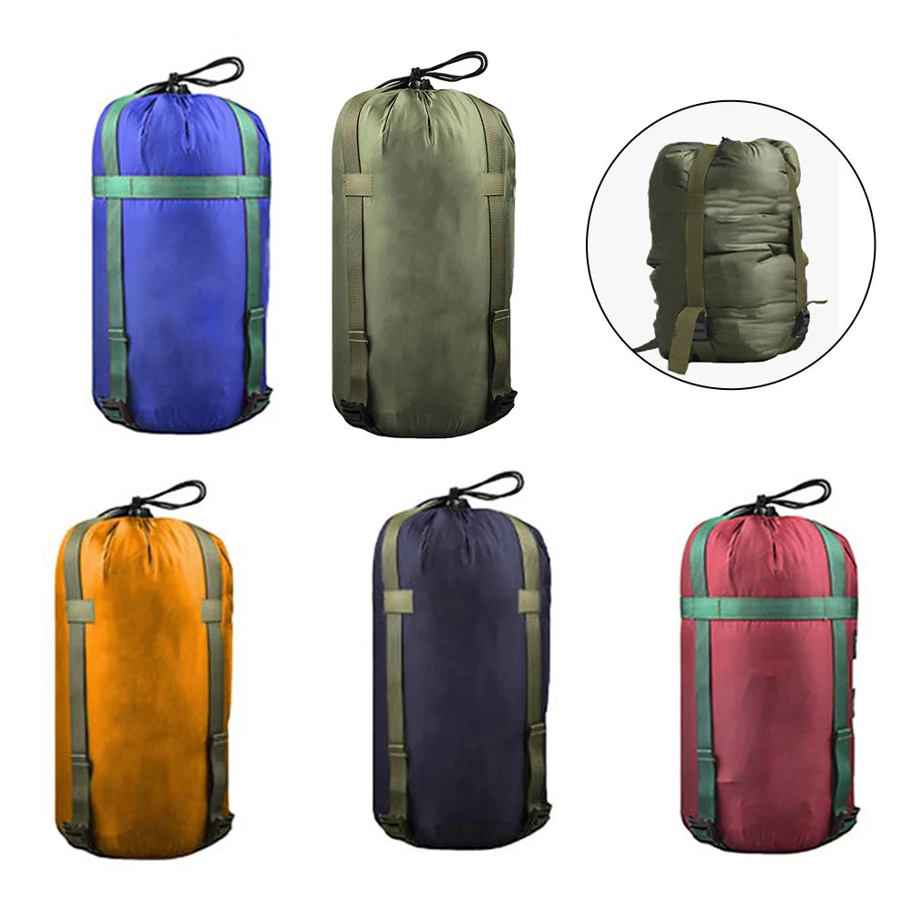 1pc Nylon Compression Bag Camping Sleeping Bag Clothing Pouch Foldable Washable Compression Bag Camping Sleeping Gears 38*18cm