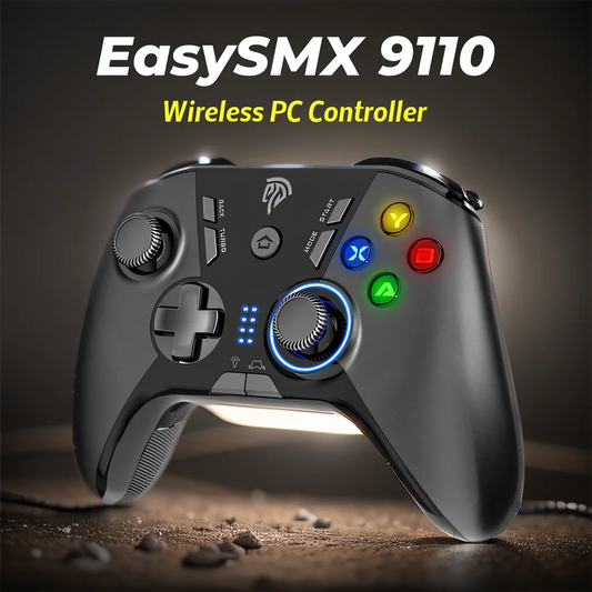 EasySMX 9110 Wireless Gamepad, 2.4G PC Controller with Customized Buttons Joystick for PC Windows, PS3, Android Smart TV