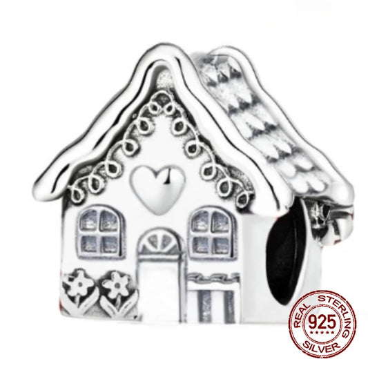 925 Sterling Silver family house love forever family beads pandent Charm Fit 4MM hole diameter Bracelet DIY Bead Ms Jewelry Gift