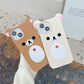 Cartoon Cute 3D Pink Ears Big Mouth Bear Silicone Soft Case for IPhone 12 13 14 15 Pro Max 11 15Pro 14Pro IPones i15 Back Cover