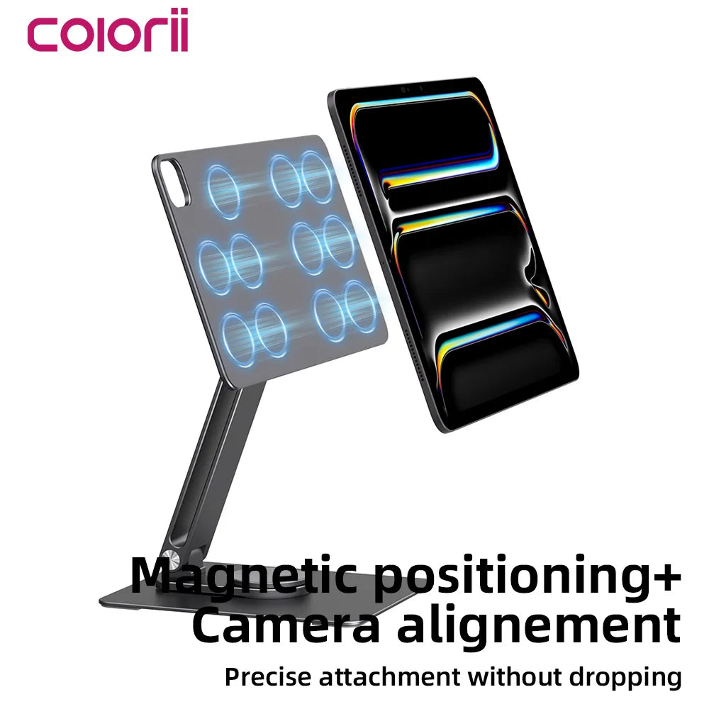 Magnetic Stand for iPad Pro M4 2024 11inch 13inch 360-degree rotate adjustable tablet holder Aluminium ally Folderable