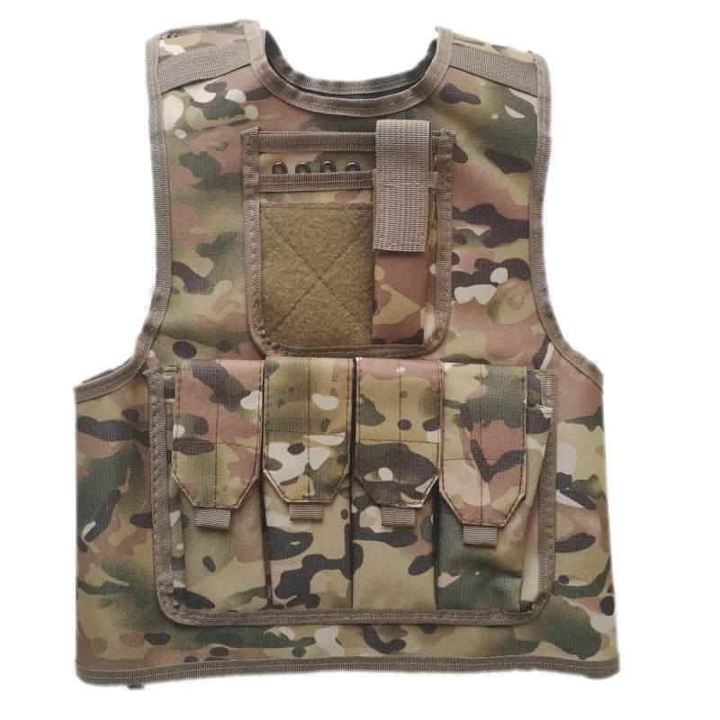 Children Combat Camouflage Vest Kids Airsoft Vests Outdoor Paintball Tactical Waistcoat CS Gear Boys Girl Sniper Army Uniform