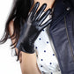 DooWay Black Leather Women's Gloves Fashion Winter Warm Lattice Lining Smart Touchscreen Starlike Genuine Leather Evening